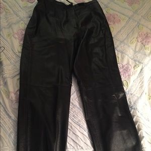 Black leather pants